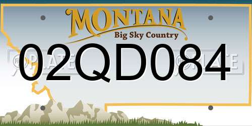 02QD084 Montana License Plate