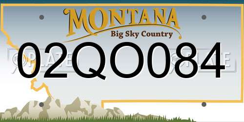 02QO084 Montana License Plate