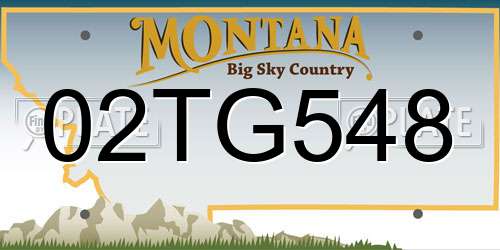 02TG548 Montana License Plate