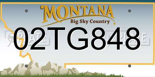 02TG848 Montana License Plate