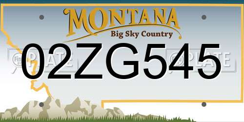 02ZG545 Montana License Plate