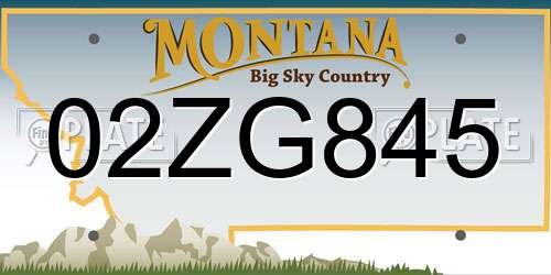 02ZG845 Montana License Plate