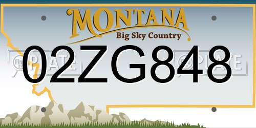 02ZG848 Montana License Plate