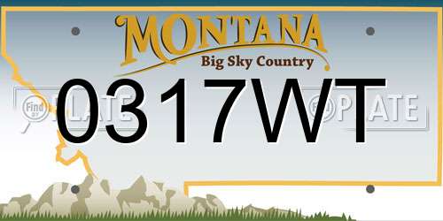 0317WT Montana License Plate