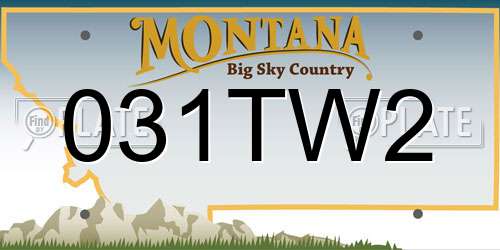 031TW2 Montana License Plate