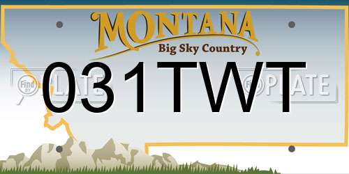 031TWT Montana License Plate
