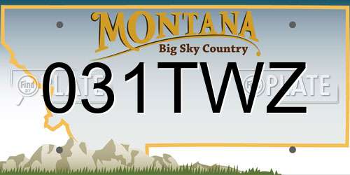 031TWZ Montana License Plate