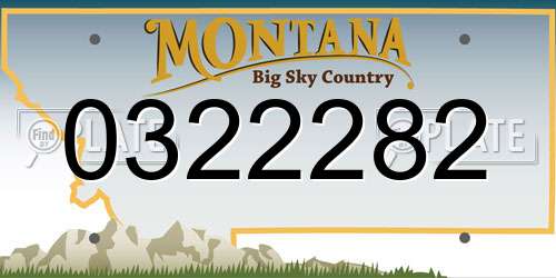 0322282 Montana License Plate