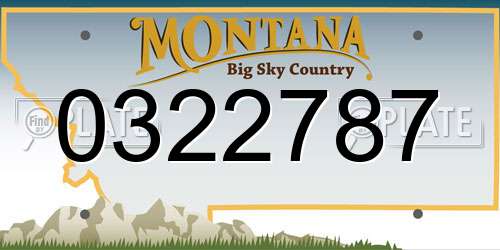 0322787 Montana License Plate
