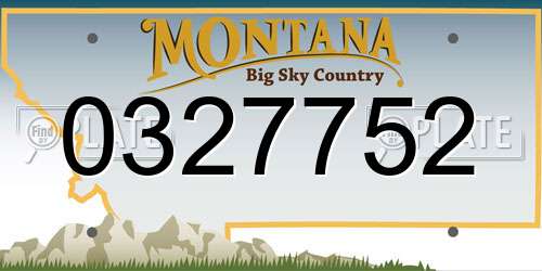 0327752 Montana License Plate