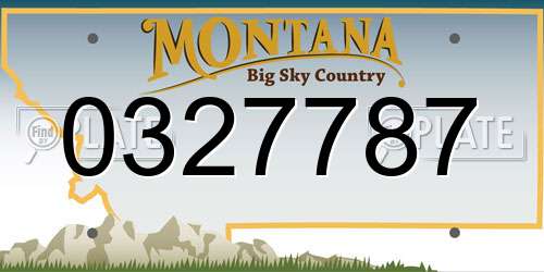 0327787 Montana License Plate