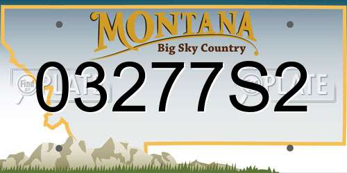 03277S2 Montana License Plate