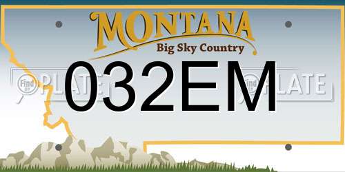 032EM Montana License Plate