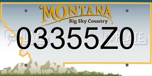 03355Z0 Montana License Plate