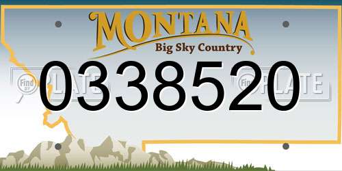 0338520 Montana License Plate