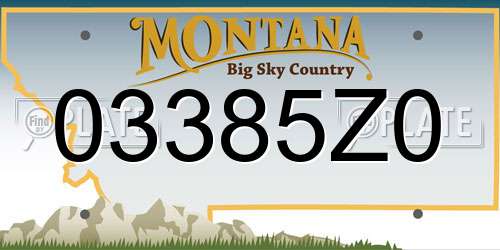 03385Z0 Montana License Plate