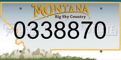 0338870 Montana License Plate