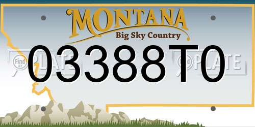 03388T0 Montana License Plate
