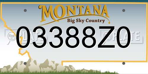 03388Z0 Montana License Plate