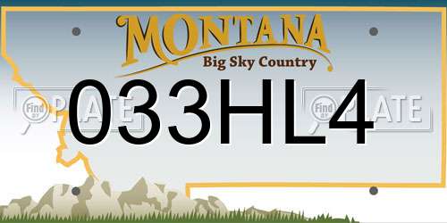 033HL4 Montana License Plate