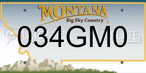 034GM0 Montana License Plate