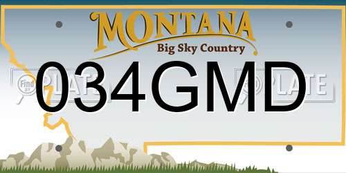 034GMD Montana License Plate
