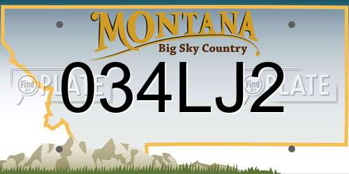 034LJ2 Montana License Plate