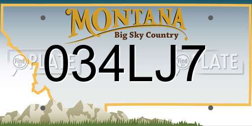034LJ7 Montana License Plate