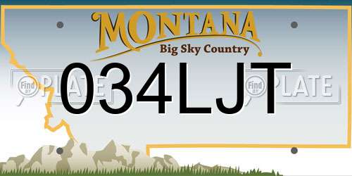 034LJT Montana License Plate