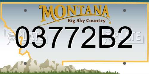 03772B2 Montana License Plate