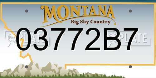 03772B7 Montana License Plate