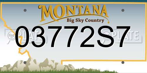 03772S7 Montana License Plate