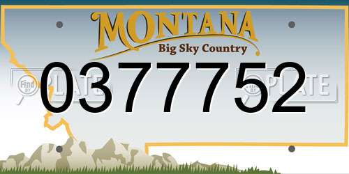 0377752 Montana License Plate