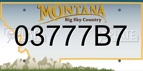 03777B7 Montana License Plate