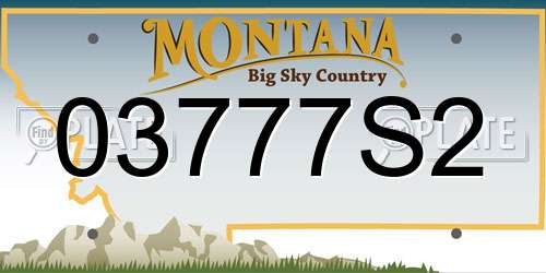 03777S2 Montana License Plate