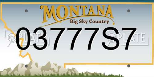 03777S7 Montana License Plate
