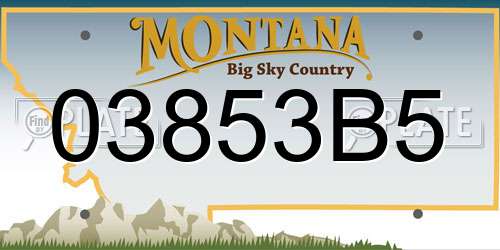03853B5 Montana License Plate