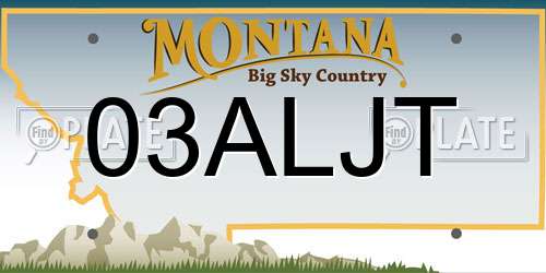 03ALJT Montana License Plate