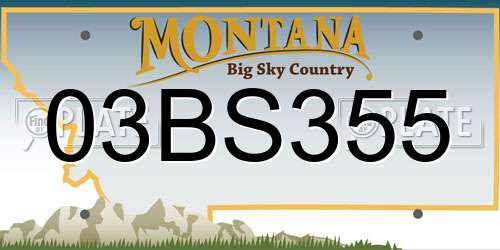 03BS355 Montana License Plate