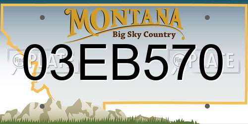 03EB570 Montana License Plate