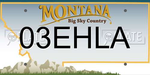 03EHLA Montana License Plate