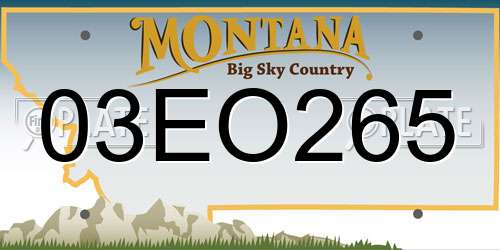 03EO265 Montana License Plate