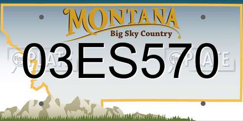 03ES570 Montana License Plate