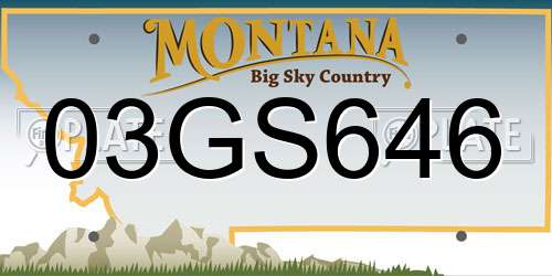 03GS646 Montana License Plate