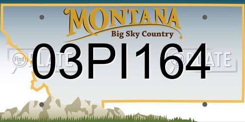 03PI164 Montana License Plate