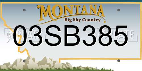 03SB385 Montana License Plate