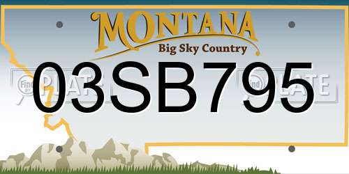 03SB795 Montana License Plate