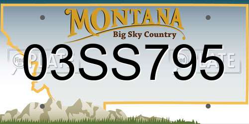 03SS795 Montana License Plate