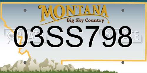 03SS798 Montana License Plate