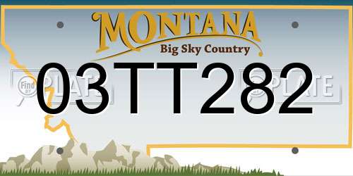 03TT282 Montana License Plate
